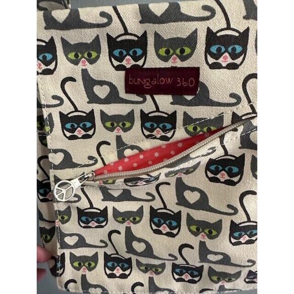 Bungalow 360 Cat Pattern Crossbody Bag - Cream and Black - Picture 6 of 15